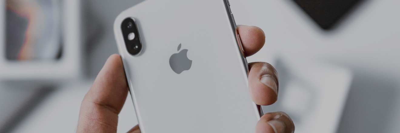 Hand holding an iphone